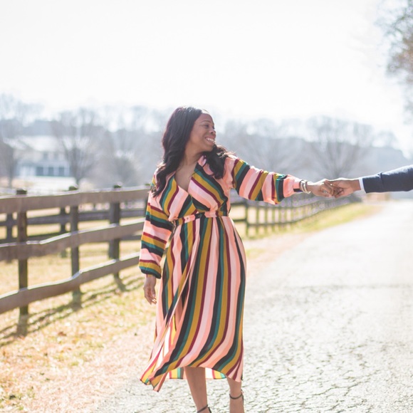 Striped Wrap Maxi Dress - Picture 5 of 5